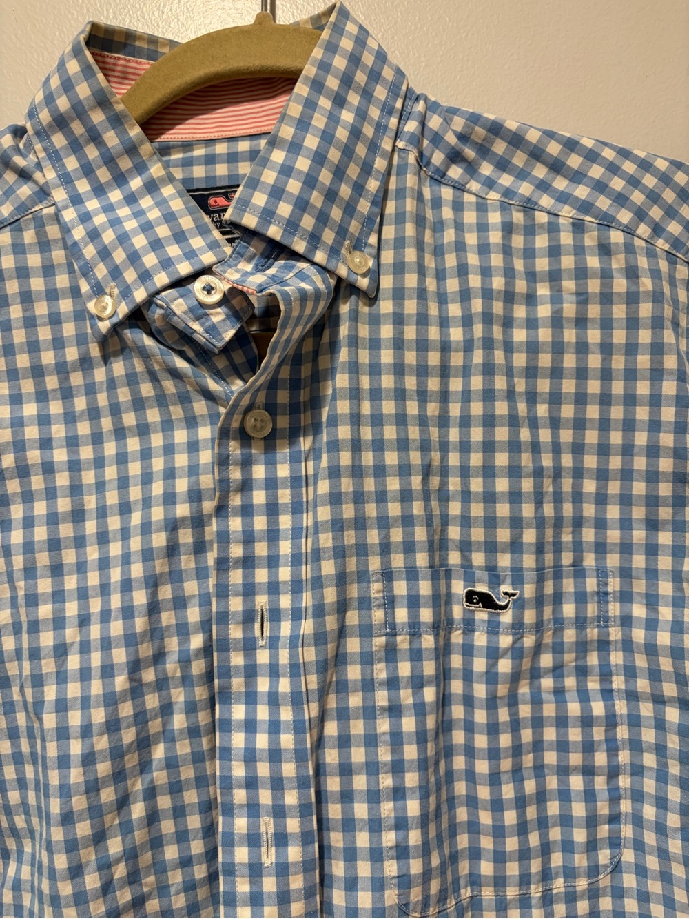 Vineyard Vines Light Blue & White Gingham Button-Down Shirt